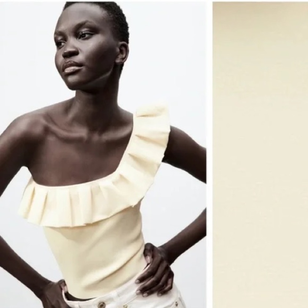 Zara One Shoulder Ruffle Top